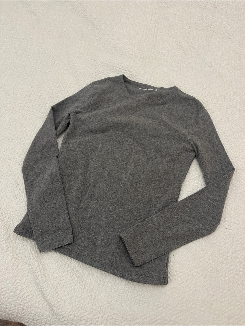 Abercrombie & Fitch Charcoal Gray Long Sleeve Crew Tee